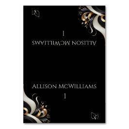 Modern Elegant Zwart en Goud Vegetarisch Kaart