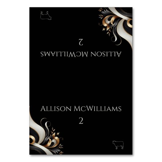 Modern Elegant Zwart en Goud Vlees Icon Kaart (Voorkant)