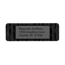Modern Elegant zwart en grijs gestreept Etiket