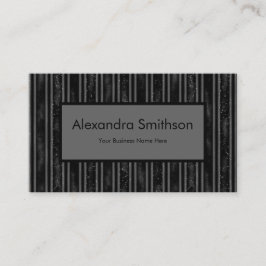 Modern Elegant zwart en grijs gestreept Visitekaartje