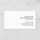 Modern Elegant Zwart Faux Gold Line Advocaat Visitekaartje (Achterkant)