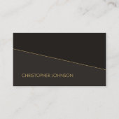 Modern Elegant Zwart Faux Gold Line Advocaat Visitekaartje (Voorkant)