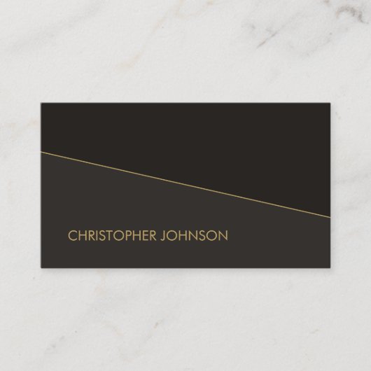 Modern Elegant Zwart Faux Gold Line Advocaat Visitekaartje (Voorkant)