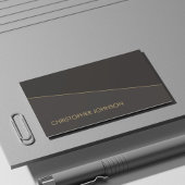 Modern Elegant Zwart Faux Gold Line Advocaat Visitekaartje