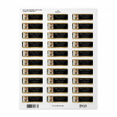 Modern Elegant Zwart & Faux Goud Kerstfoto Etiket (Full Sheet)
