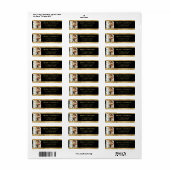 Modern Elegant Zwart & Faux Goud Kerstfoto Etiket (Full Sheet)
