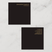 Modern Elegant Zwart Fluweel Custom Professioneel Vierkante Visitekaartje (Voorkant / Achterkant)