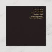 Modern Elegant Zwart Fluweel Custom Professioneel Vierkante Visitekaartje (Achterkant)