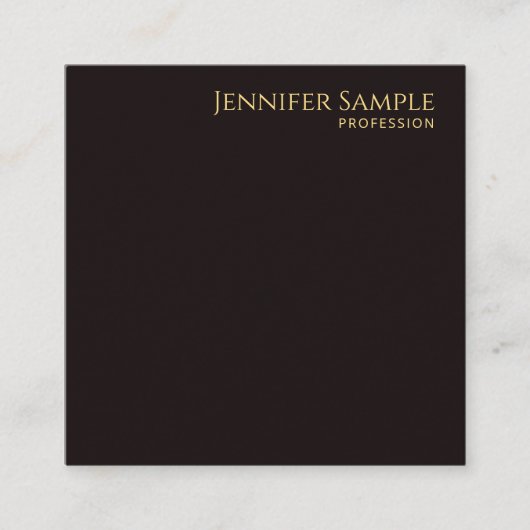 Modern Elegant Zwart Fluweel Custom Professioneel Vierkante Visitekaartje (Voorkant)