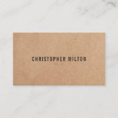 Modern Elegant Zwart GEDRUKT Kraftpapier-Document Visitekaartje (Voorkant)