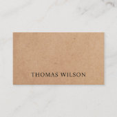 Modern Elegant Zwart GEDRUKT Kraftpapier-Document Visitekaartje (Voorkant)