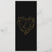 Modern Elegant Zwart & Goud Bruiloft Menu (Achterkant)