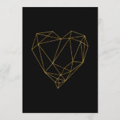 Modern Elegant Zwart & Goud Bruiloft Menu (Achterkant)