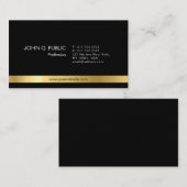 Modern Elegant Zwart Goud Clean Plain Visitekaartje (Voorkant / Achterkant)