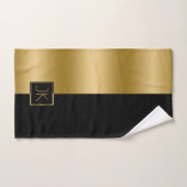 Modern Elegant Zwart & Goud Geometrisch Ontwerp Bad Handdoek (Handdoek)