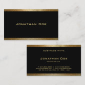 Modern Elegant Zwart Goud Grafisch Ontwerp Sjabloo Visitekaartje (Voorkant / Achterkant)
