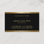 Modern Elegant Zwart Goud Grafisch Ontwerp Sjabloo Visitekaartje (Achterkant)