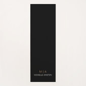 Modern Elegant Zwart Goud Monogram Minimalist Yogamat (Voorkant)