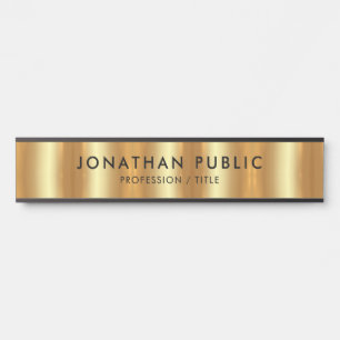 Modern Elegant Zwart & Goud Sjabloon Luxe Deurbordje