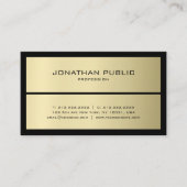 Modern Elegant Zwart & Goud Sjabloon Professioneel Visitekaartje (Voorkant)