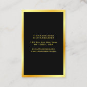 Modern Elegant Zwart Goud Sjabloon Professioneel Visitekaartje (Achterkant)