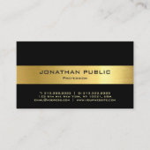 Modern Elegant Zwart Goud Sjabloon Professioneel Visitekaartje (Voorkant)