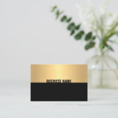 Modern Elegant Zwart Goud Sjabloon Professioneel Visitekaartje (Staand voorkant)
