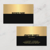 Modern Elegant Zwart Goud Sjabloon Professioneel Visitekaartje (Voorkant / Achterkant)