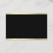 Modern Elegant Zwart Goud Verfijnd Plain Luxe Visitekaartje (Achterkant)