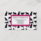 Modern elegant zwart kattenpatroon op maat visitekaartje (Achterkant)
