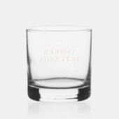 Modern Elegant Zwart Rood Toast Celebration Naam Whisky Glas (Achterkant)