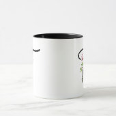 Modern Elegant Zwart Script Initiaal "F" Floral Mok (Midden)