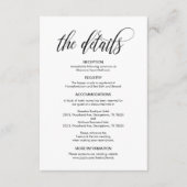 Modern elegant, zwart script, onze huwelijksgegeve informatiekaartje (Voorkant)