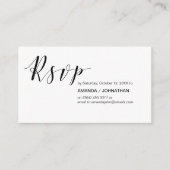 Modern Elegant, Zwart Script, Partij RSVP Informatiekaartje (Voorkant)