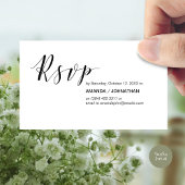Modern Elegant, Zwart Script, Partij RSVP Informatiekaartje