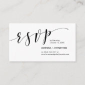 Modern Elegant, Zwart Script, Partij RSVP Informatiekaartje (Voorkant)