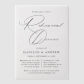 Modern Elegant Zwart Script repetitie diner Vellum Uitnodigingen (Voorkant)