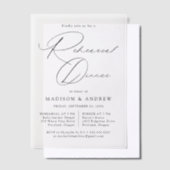 Modern Elegant Zwart Script repetitie diner Vellum Uitnodigingen (Offset)