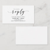 Modern elegant, zwart script, RSVP reageren Informatiekaartje (Voorkant / Achterkant)