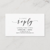 Modern elegant, zwart script, RSVP reageren Informatiekaartje (Voorkant)