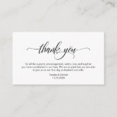 Modern Elegant, Zwart Script, Wedding Dank u Informatiekaartje (Voorkant)
