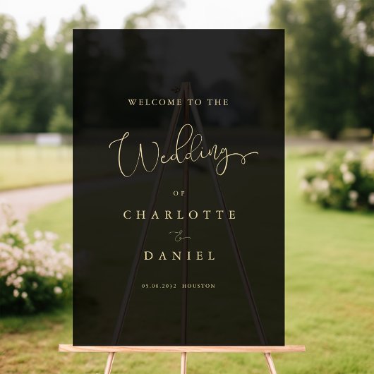 Modern, Elegant, Zwart-transparant, Script, Acryl Bord