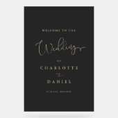 Modern, Elegant, Zwart-transparant, Script, Acryl Bord (Voorkant)