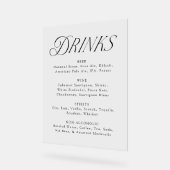 Modern Elegant Zwart Typografie Bruiloft Drink Men Acryl Bord (Hoek)