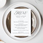 Modern Elegant Zwart Typografie Bruiloft Menu