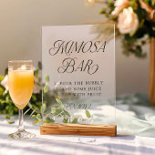 Modern Elegant Zwart Typografie Bruiloft Mimosa Ba Acryl Bord