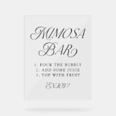 Modern Elegant Zwart Typografie Bruiloft Mimosa Ba Acryl Bord (Voorkant)