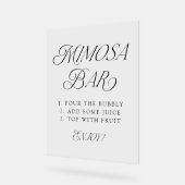 Modern Elegant Zwart Typografie Bruiloft Mimosa Ba Acryl Bord (Hoek)