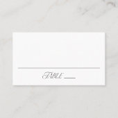 Modern Elegant Zwart Typografie Bruiloft Plaatskaartje (Voorkant)