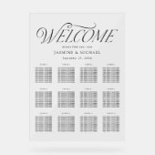 Modern Elegant Zwart Typografie Zitkaart Acryl Bord (Voorkant)